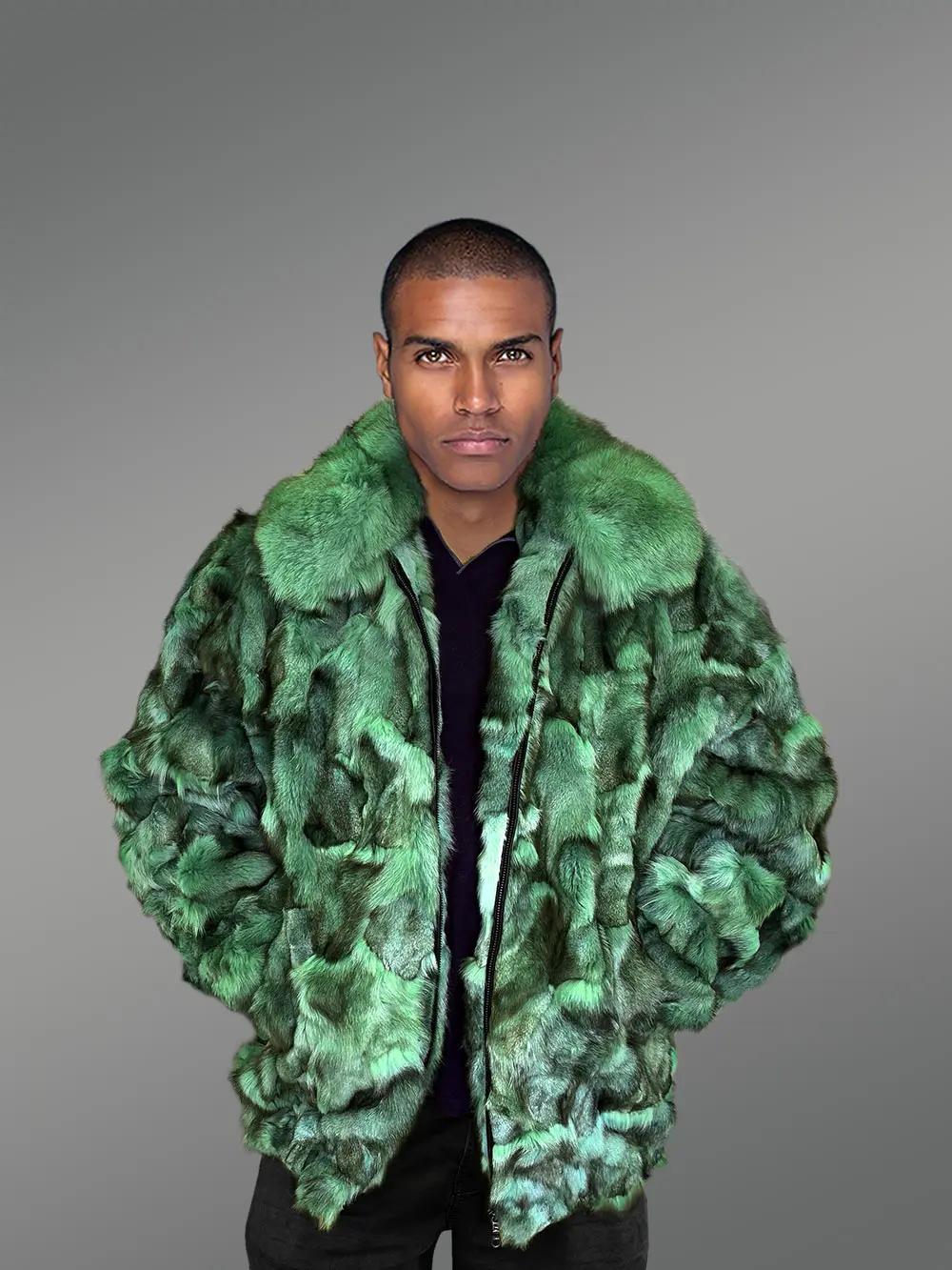 Luxurious Fox Fur Bomber with Smart Fit - Image 2