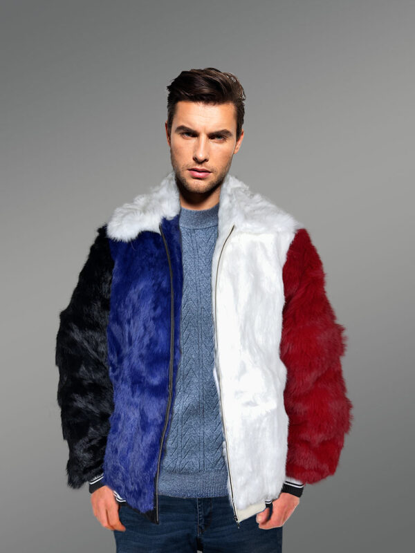 Bomber Rex Rabbit Fur Jacket for Men - Image 3