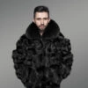 Opulent Fox fur Bomber Jacket for Men