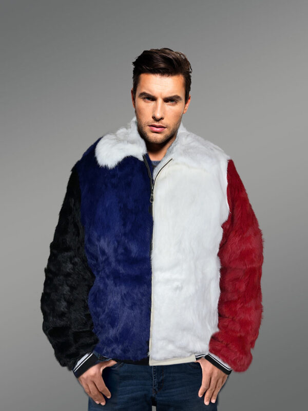 Bomber Rex Rabbit Fur Jacket for Men - Image 2