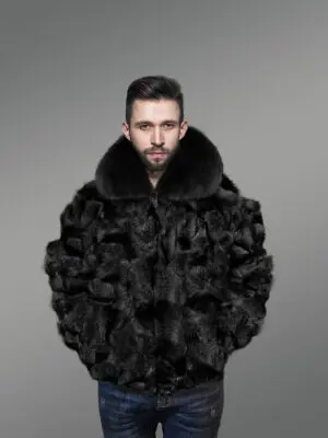 Opulent Fox fur Bomber Jacket for Men