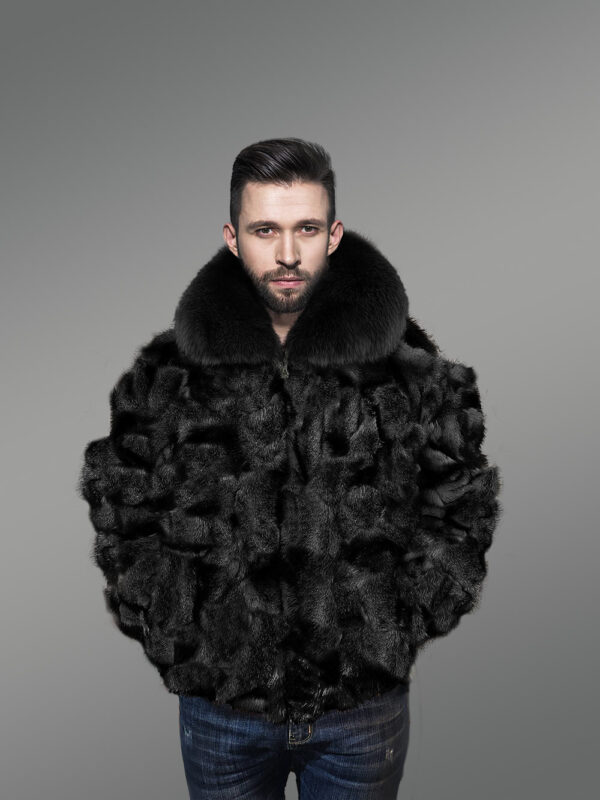 Opulent Fox fur Bomber Jacket for Men