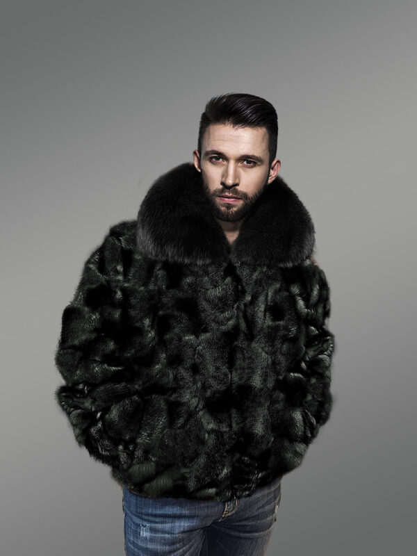 Bomber Fox Fur Jacket for Men to Sport a Rocking Look - Image 2