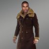 Posh Shearling Long Coat in Coffee for Men