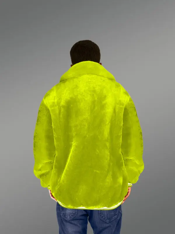Sheepskin Mouton Varsity Jacket in Bottle Green - Image 4