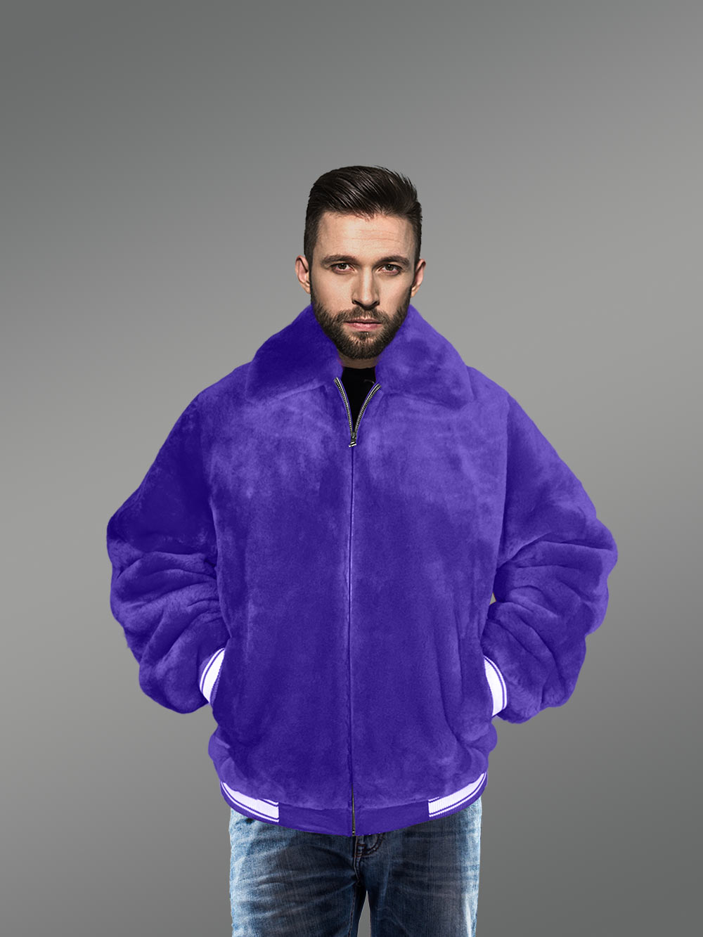 Mouton Fur Jacket for Men | Men's Sheepskin Mouton Coat Jacket