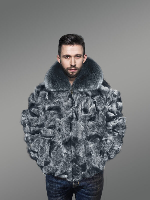 Stylish Fox Fur Bomber with a Zip-up Front