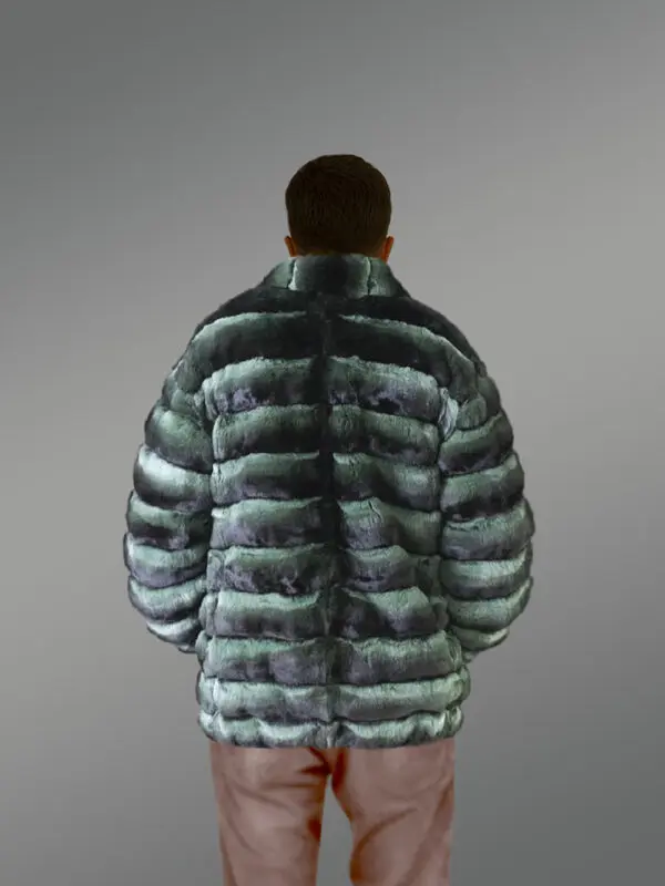Mens Bomber in Rex Rabbit Fur - Image 2