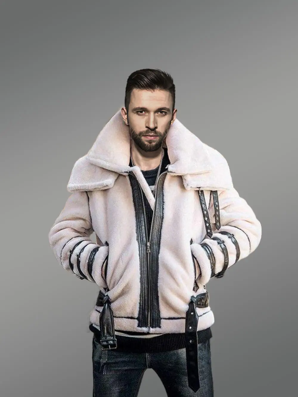 Men’s belted Shearling Bomber