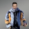 Mink Coat for Men with Fox Fur Accents