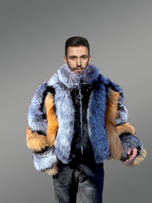 Mink Coat for Men with Fox Fur Accents