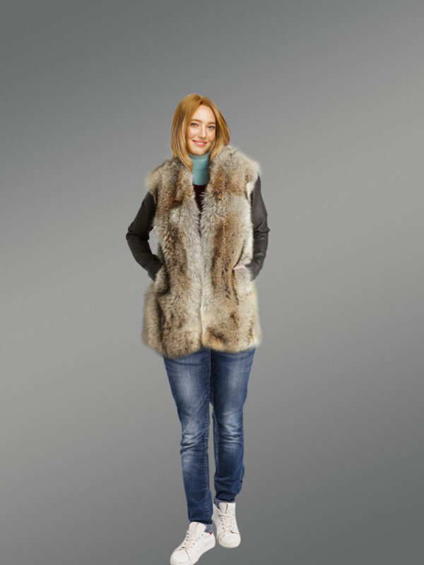 Women Coyote Fur Vest - Image 2