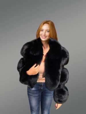 Women’s crop length Fox Fur Coat