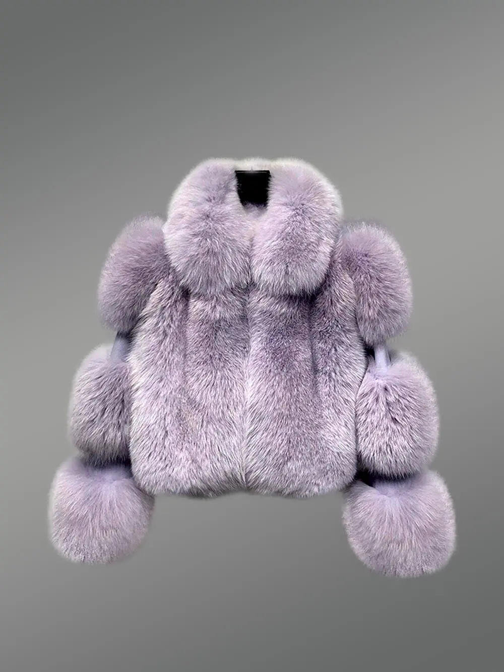 Women’s short length coat in Silver Fox Fur - Image 3