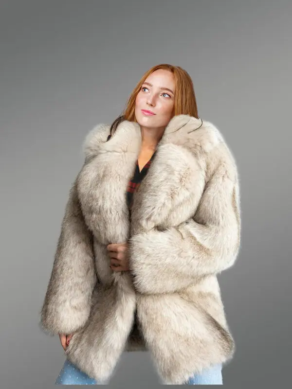 Long Blazer in Fox Fur - Image 2