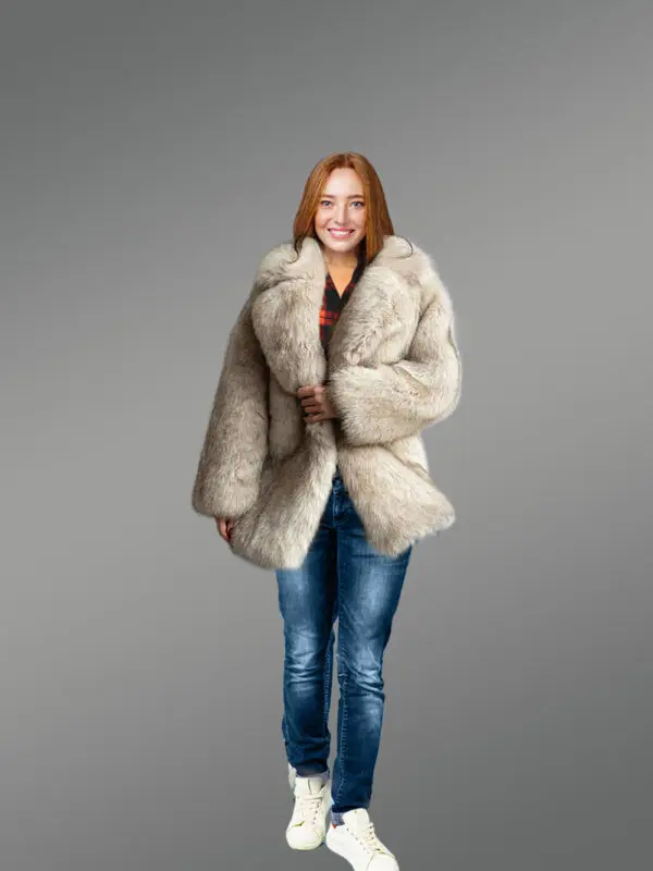 Long Blazer in Fox Fur - Image 3