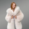 Long Blazer in Fox Fur in Snow White
