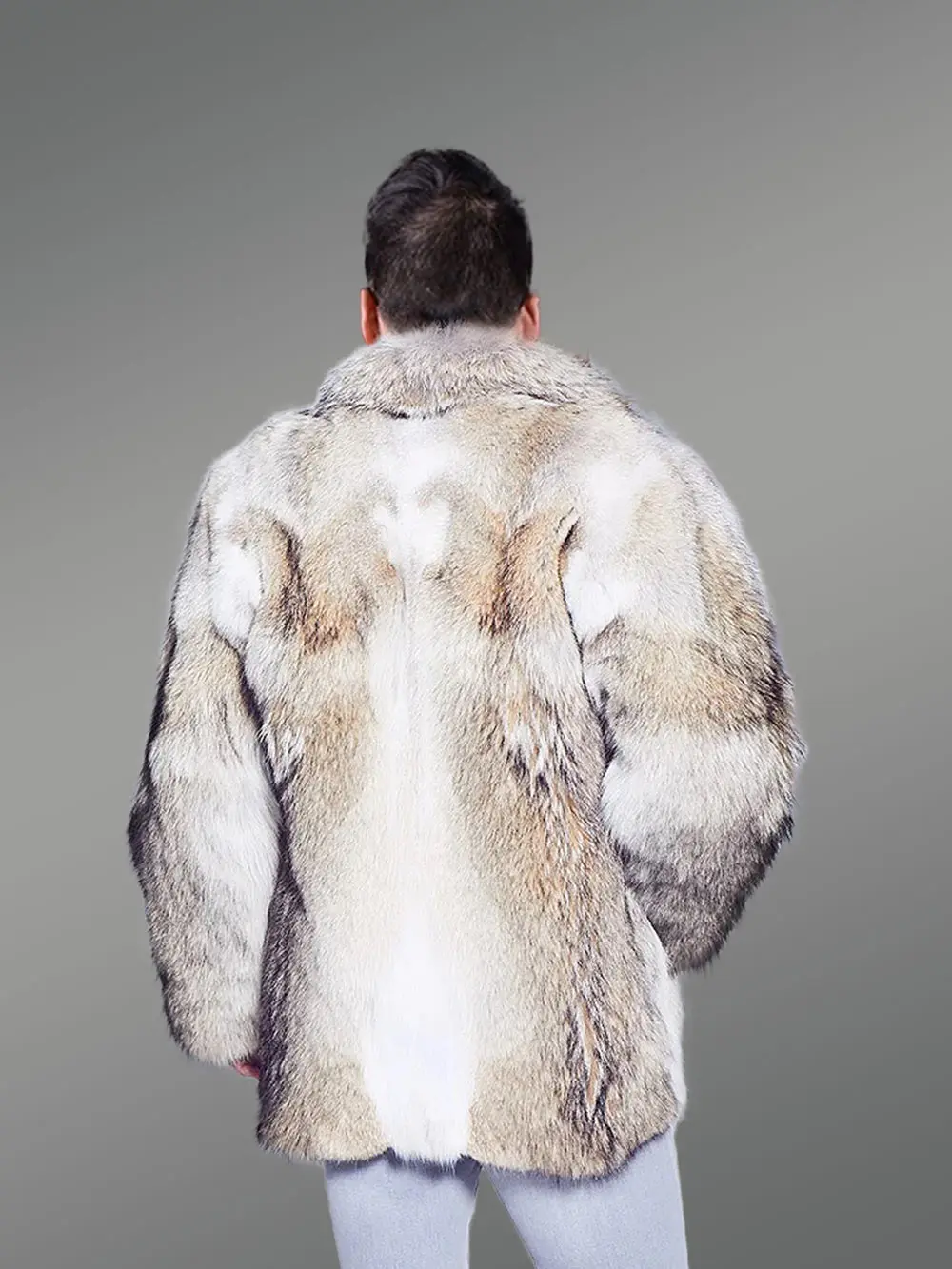 Mens Coyote Fur Bomber Jacket To Look Fashionable & Stay Warm - Image 4