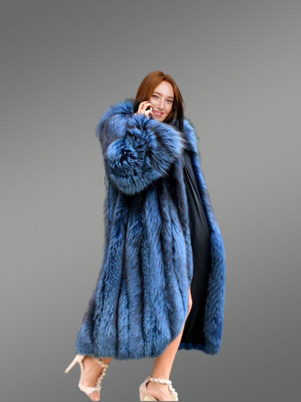 Raccoon Fur Long Overcoat for Women - Image 4
