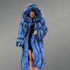 Raccoon Fur Long Overcoat for Women
