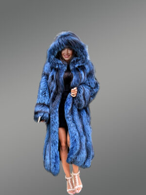 Raccoon Fur Long Overcoat for Women