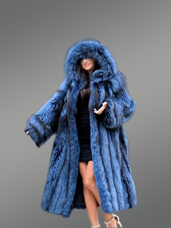 Raccoon Fur Long Overcoat for Women - Image 2