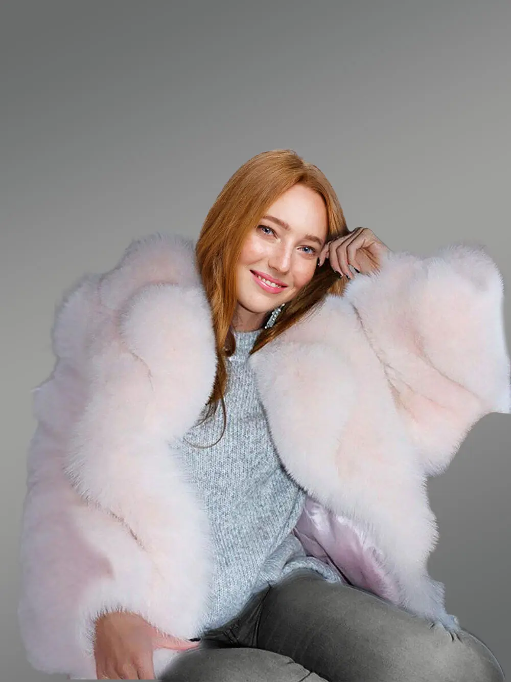 Dressy Dyed Fox Fur Coat - Image 4