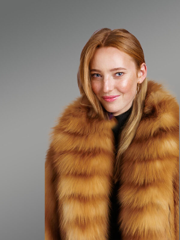 Dressy Natural Red Fox Fur Coat - Image 2