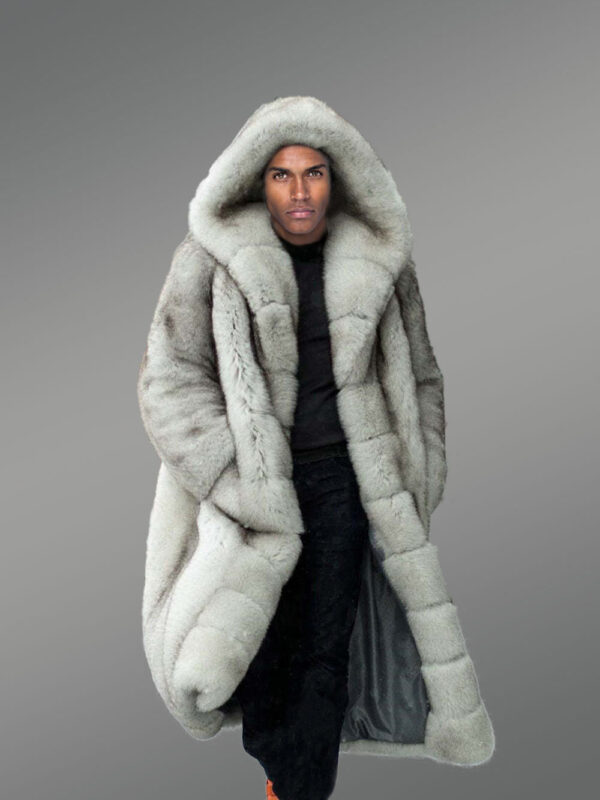 Fox Fur Long Coat in White Exudes an Classy Charm - Image 2