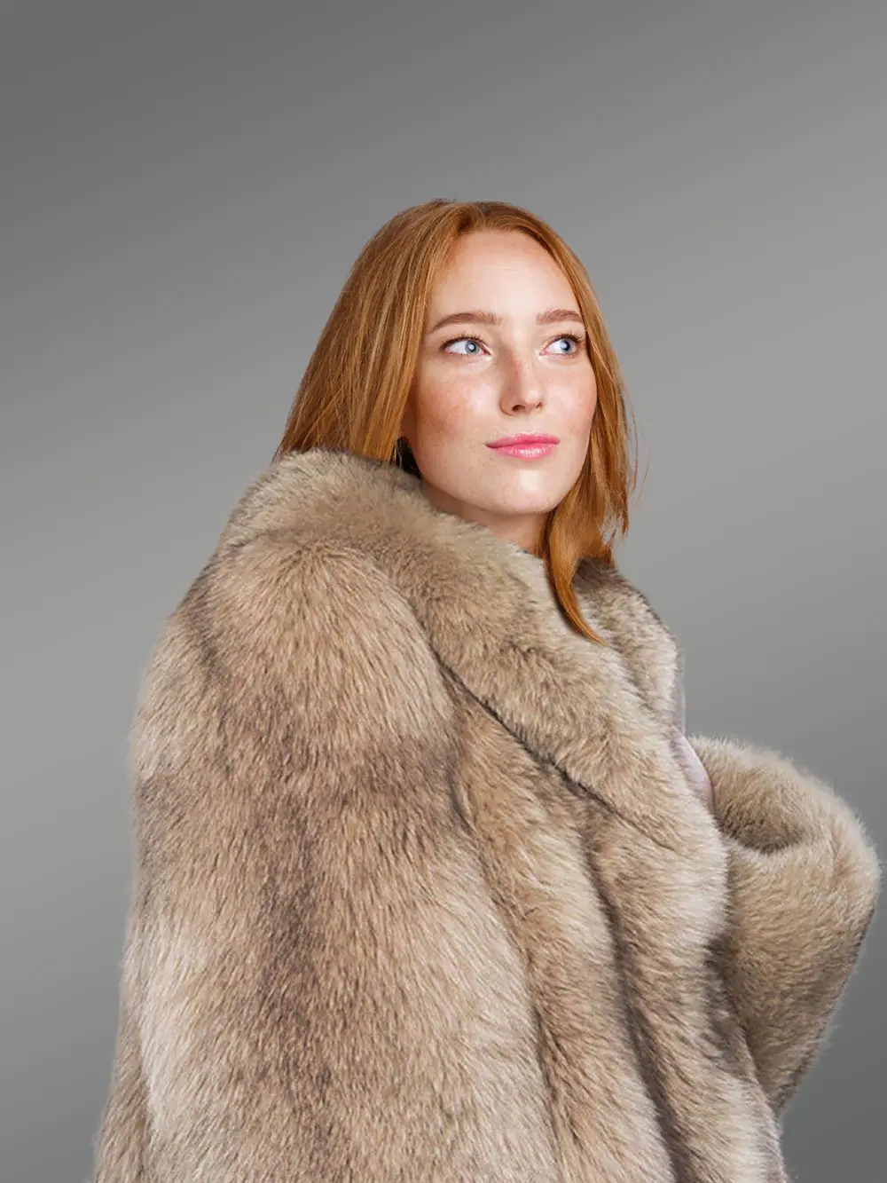 Women’s Dressy Dyed Fox Fur Coat - Image 3