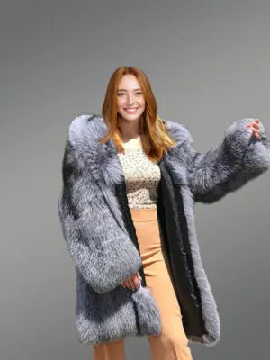 Women’s Dressy Silver Fox Fur Coat