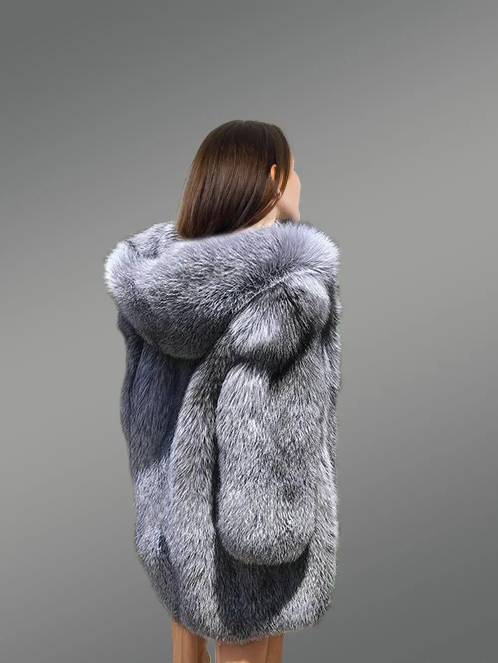 Women’s Dressy Silver Fox Fur Coat - Image 8