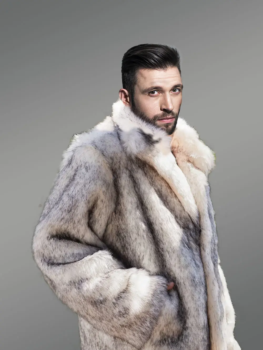 Men’s Wolf Fur Jacket - Image 3