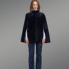 Mouton Finish Sheepskin coat in Navy