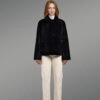 Sheepskin coat in Black Mouton Finish