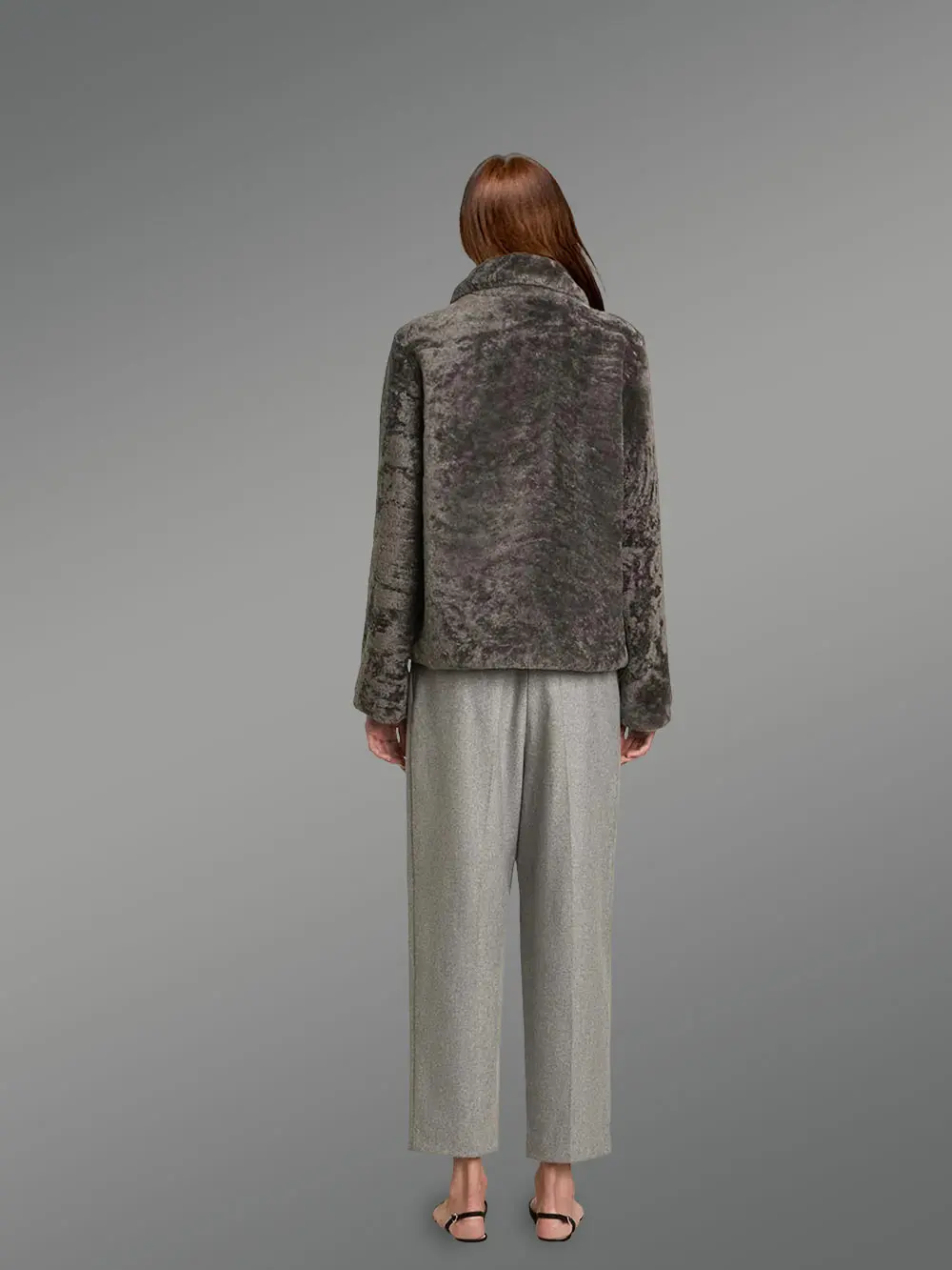 Sheepskin coat in Mouton Finish with Front Pockets - Image 3