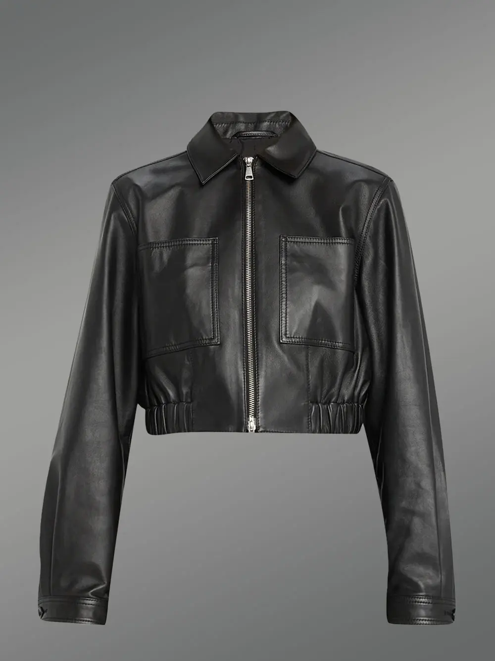 Leather Crop Jacket for Women - Image 4