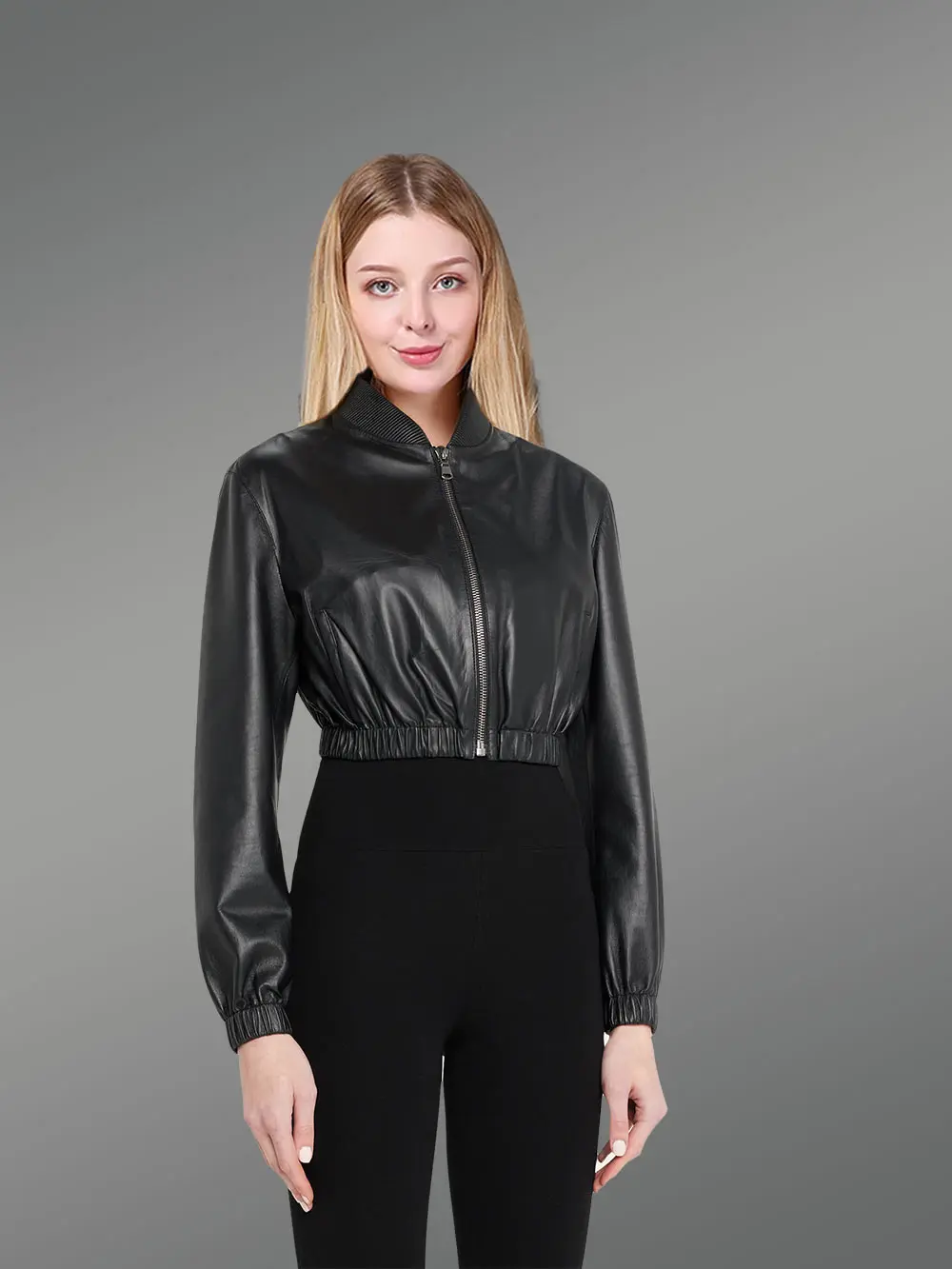 Womens Crop Bomber Jacket to Flaunt a Stylish Persona - Image 2
