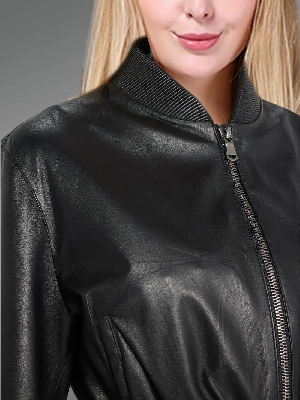 Womens Crop Bomber Jacket to Flaunt a Stylish Persona - Image 4