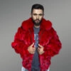 Fox Fur Bomber Jacket for Men