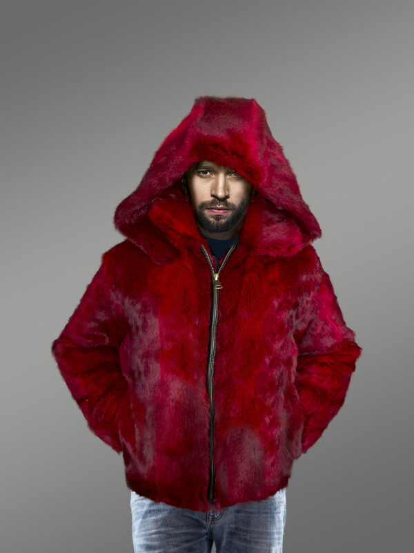 Fox Fur Bomber Jacket for Men - Image 8