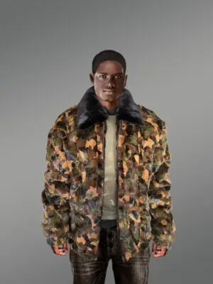 Mens Mink Fur Camo Jacket to Look Hip and Happening