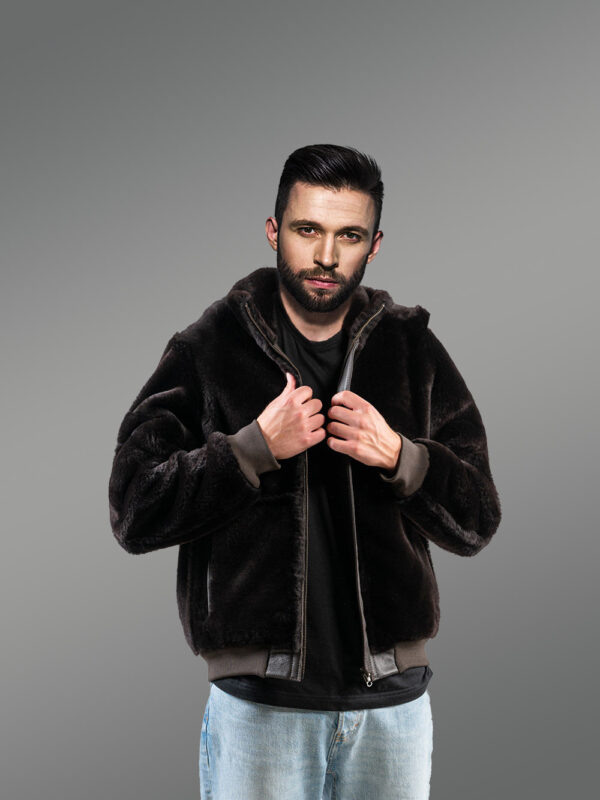 Mens Shearling Reversible Jacket - Image 2