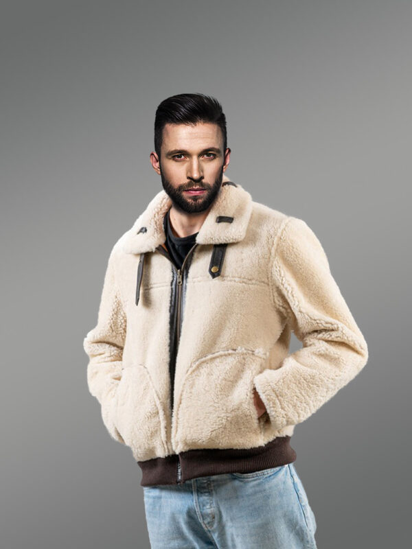 Sheepskin Reversible Jacket in Tan - Image 2