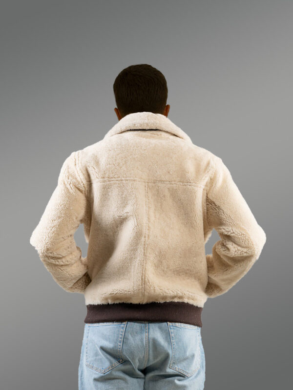 Sheepskin Reversible Jacket in Tan - Image 9