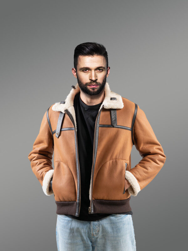 Sheepskin Reversible Jacket in Tan