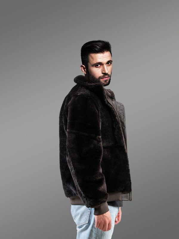 Mens Shearling Reversible Jacket - Image 7