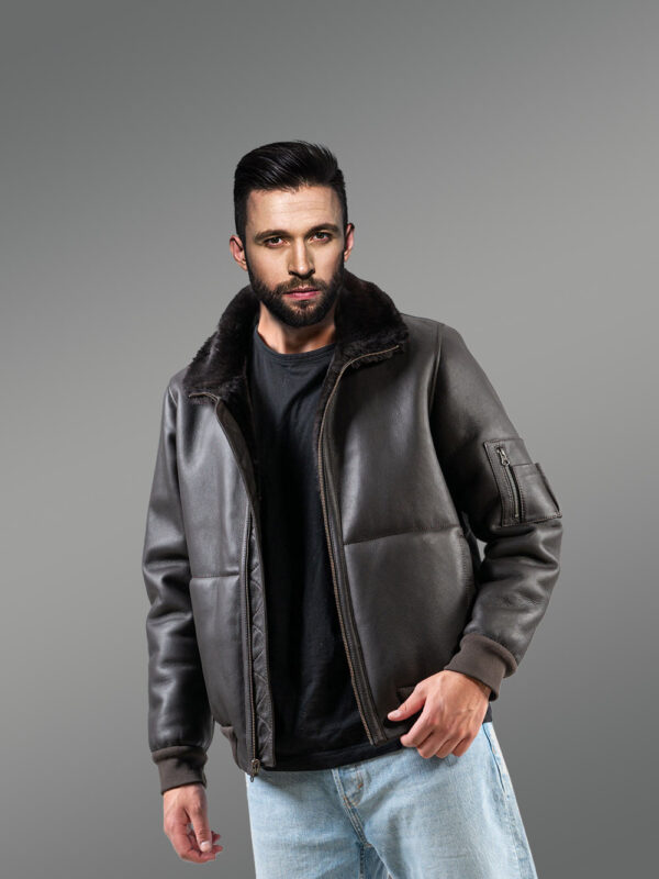 Mens Shearling Reversible Jacket - Image 3