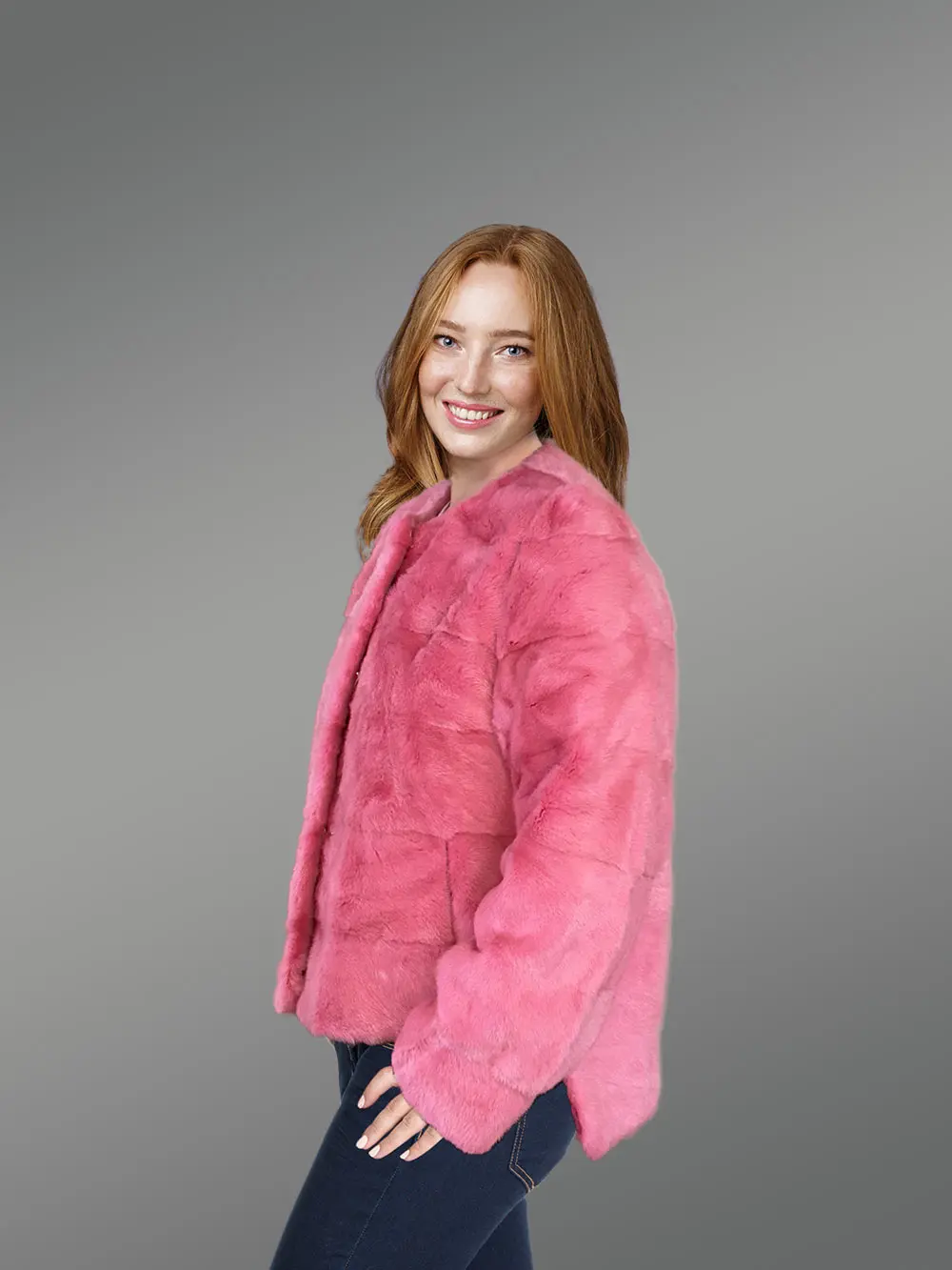 Mink Coat with Matching Mink Headband - Image 6