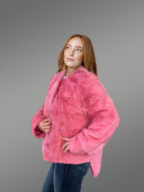 Mink Coat with Matching Mink Headband - Image 5